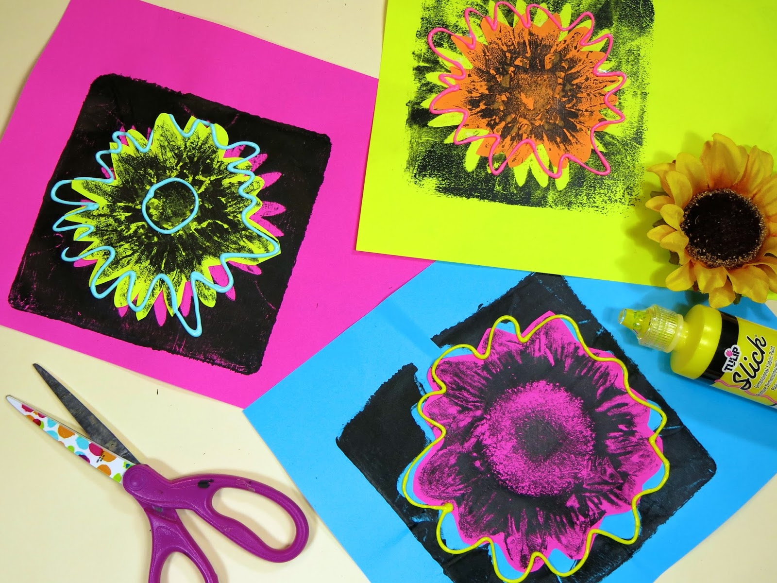 Cassie Stephens In the Art Room Andy Warhol Inspired Flower Prints