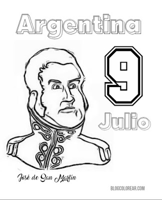 dibujos para pintar 9 de Julio dibujos para pintar 9 de Julio
