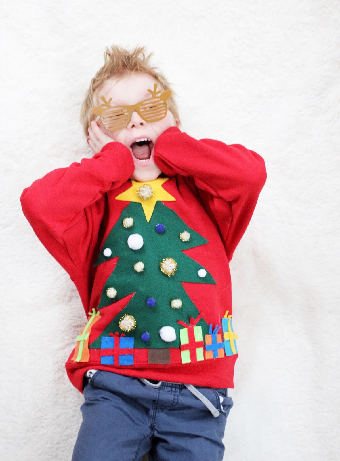 DIY Ugly Christmas Sweater For Kids | The Girl in the Red Shoes