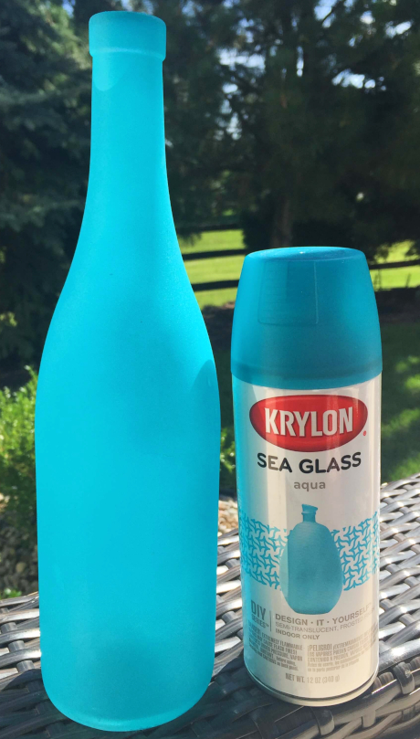Spray Paint Sea Glass Wine Bottle