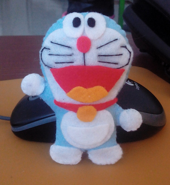  Cara  Membuat  Boneka  Doraemon dari  Kain Flanel Tutorial 