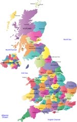 United Kingdom Map Regional City Province