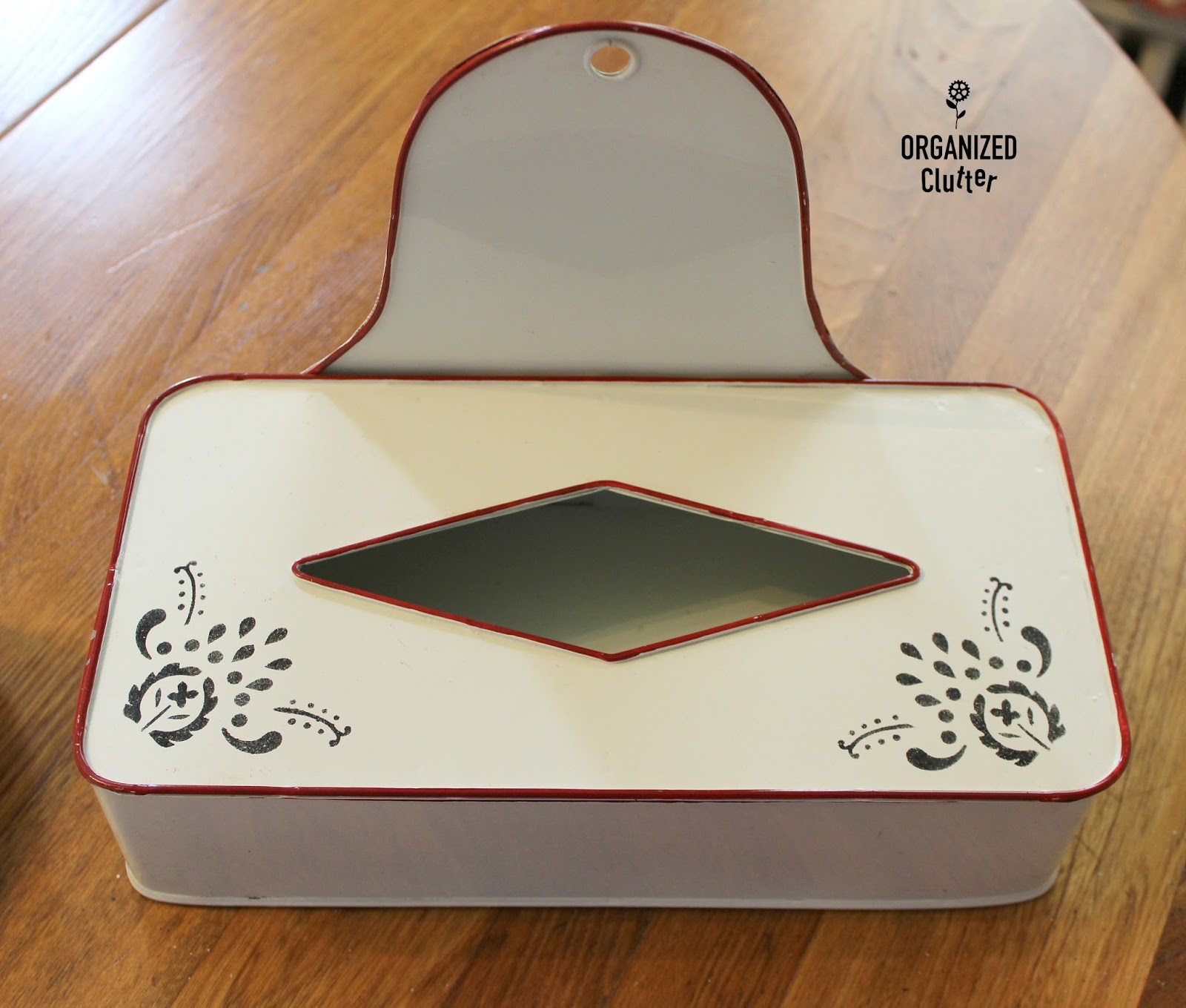 Thrift Shop Enamelware Tissue Holder to Herb Planter Organized Clutter