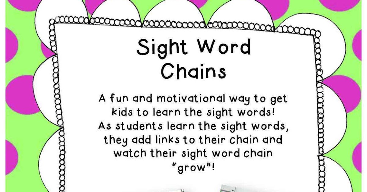 Kinder Learning Garden: Sight Word Chains