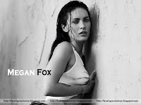 megan fox wallpaper, stunning us actress megan fox black and white image in wet body
