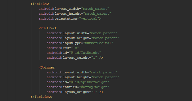 BMI calculator android app