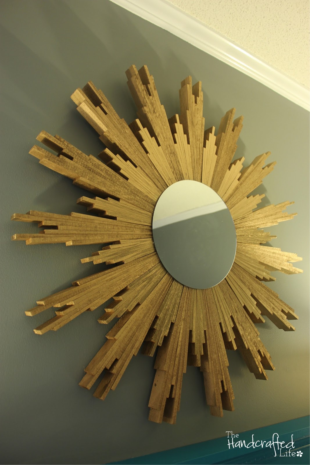 *The Handcrafted Life* DIY Sunburst Mirror with Wood Shims