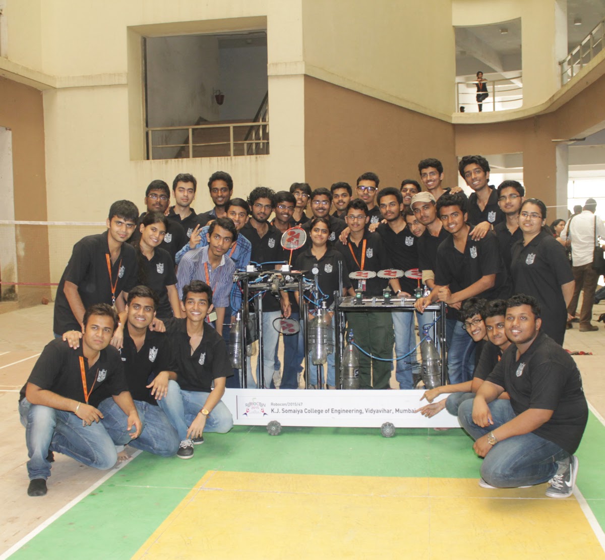 The Somaiya School as the engineering students of K.J.Somaiya College of Engineering; Vidyavihar demonstrated their creation robots playing badminton