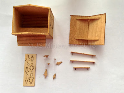 The stained and assembled market stall kit