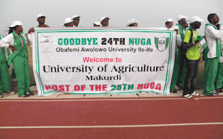 Contingent of the Niger Delta University Storm NUGA 2017 with 'From NDU 2d World T-shirts'