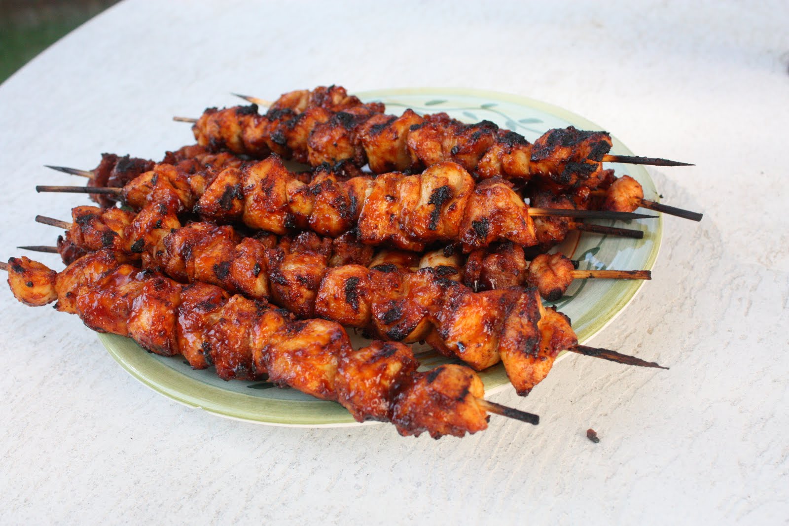 Brye Likes to Cook BBQ Chicken on a Stick