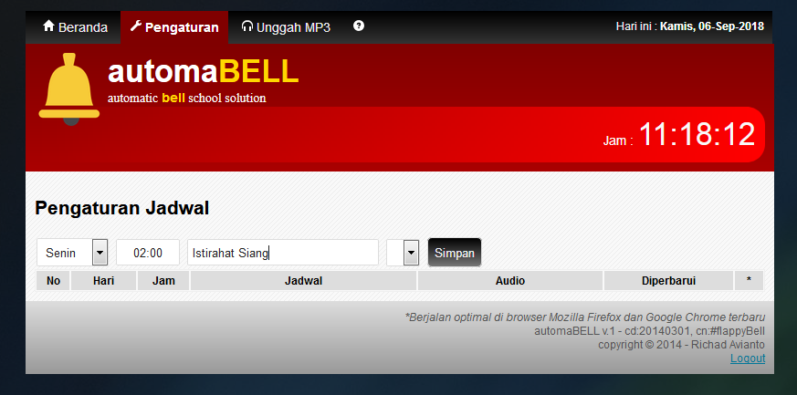 Download Source Code Aplikasi Bell Otomatis Menggunakan