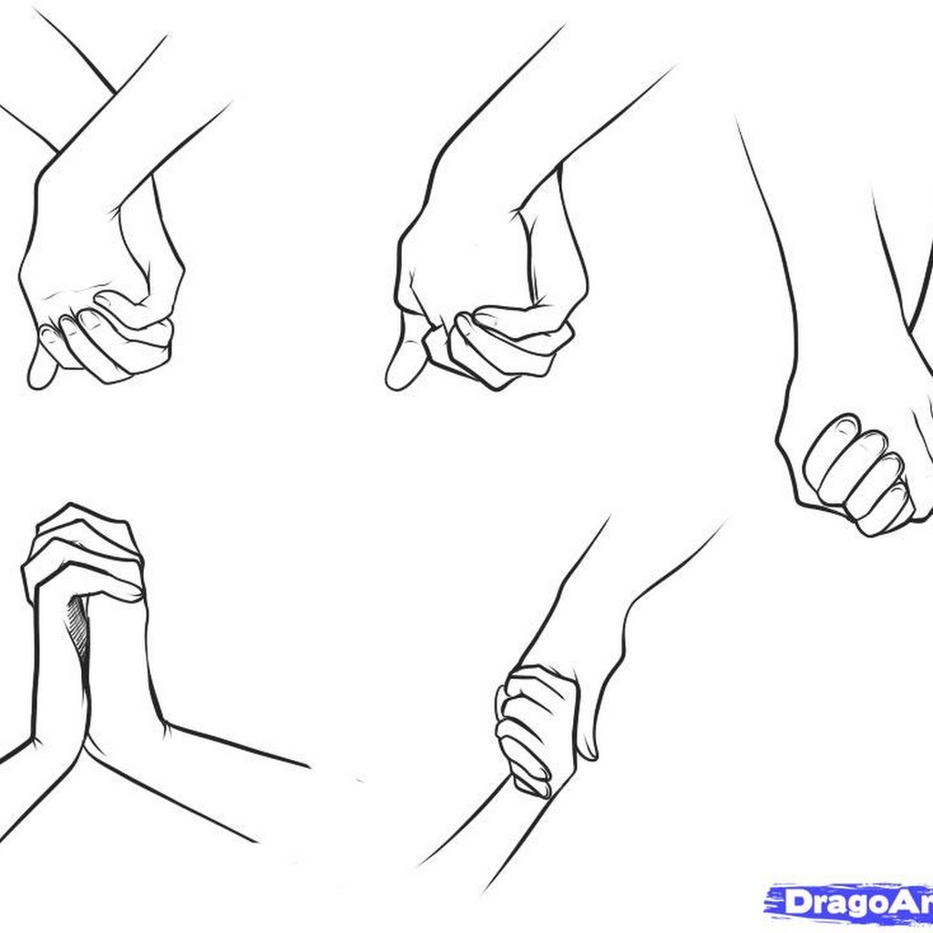 Drawing Anime Couple Hold Hands