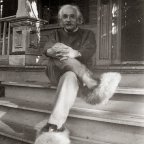 64 Historical Pictures you most likely haven’t seen before. # 8 is a bit disturbing! - Einstein and his furry shoes