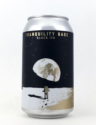 Photo of a can of Land Grant Beer's Tranquility Base Black IPA.