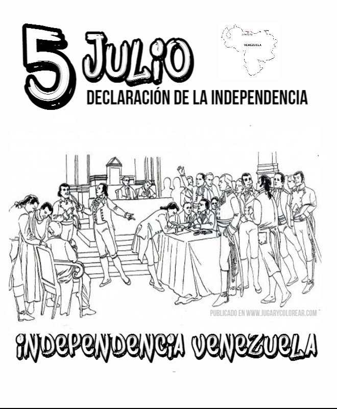colorear Independencia de Venezuela - Jugar y Colorear