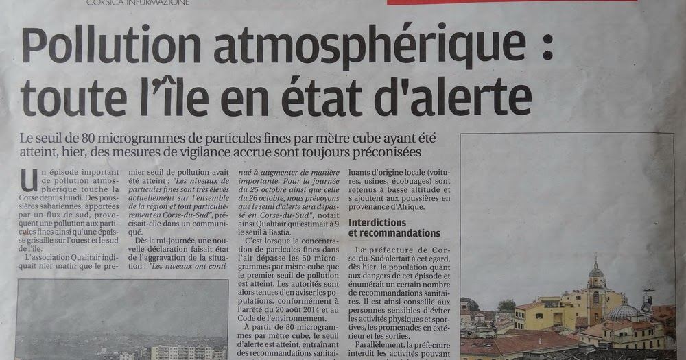 AMIS ET VISITEURS BIENVENUE * Extrait Corsematin de ce jour