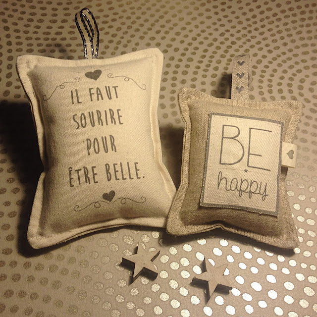 Coussin De Porte Décoratif Noël - Lin Avec Effet Tableau Noir (chalkboard), Fait Main