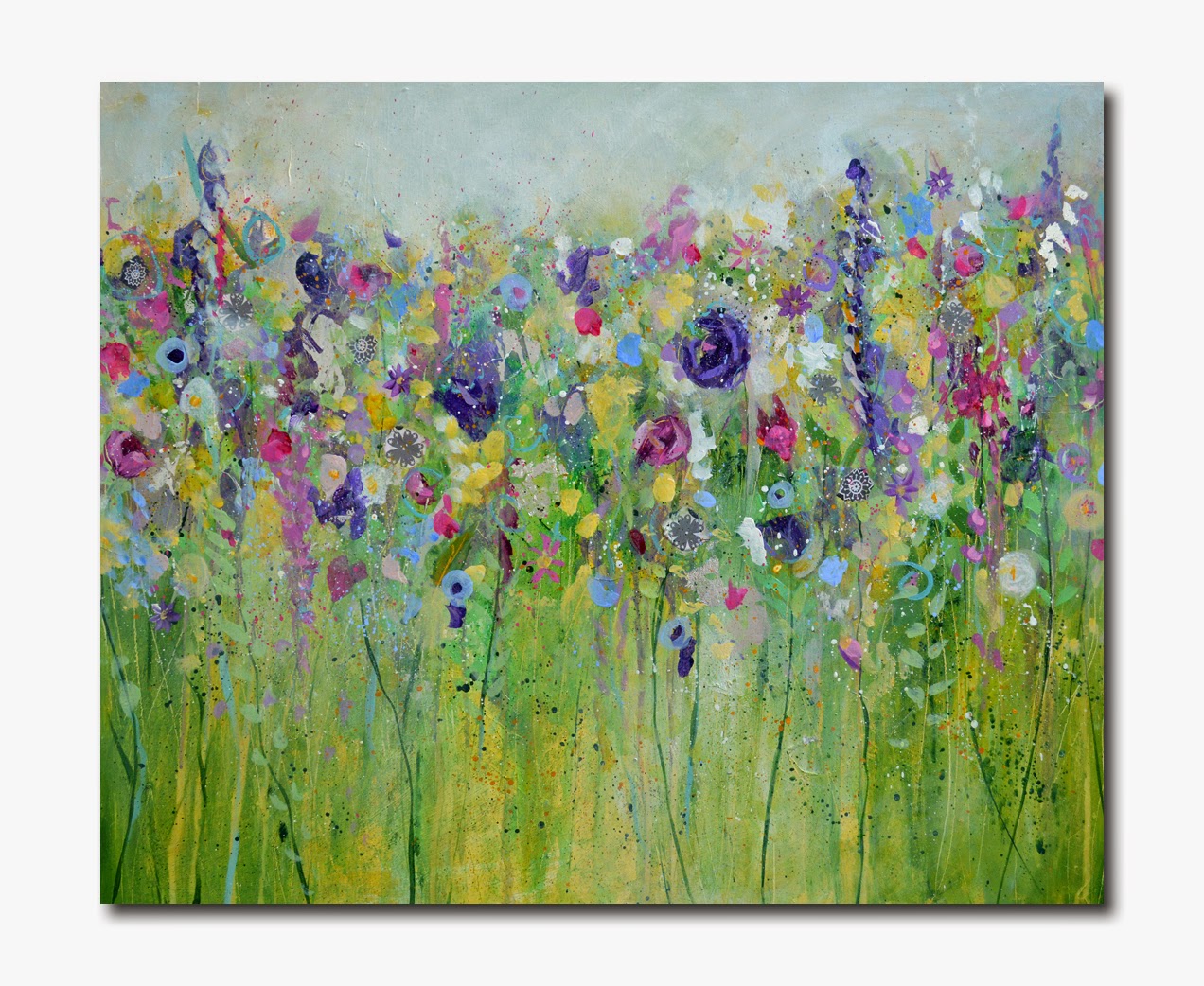 T A MARRISON A Zingy Abstract Meadow Painting