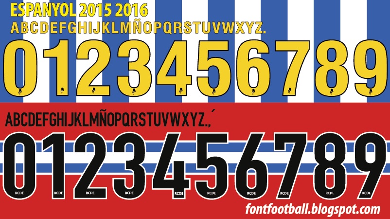 FONT FOOTBALL: Font Vector RCD Espanyol 2015 2016 kit
