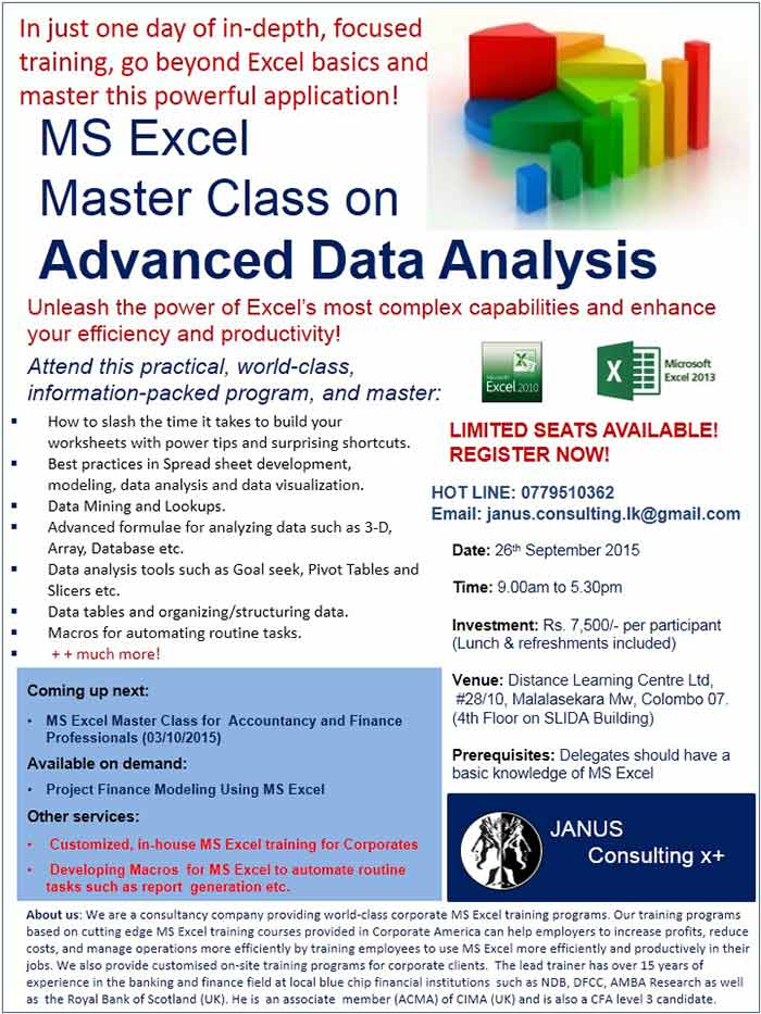 MS Excel Master Class on Advanced Data Analysis