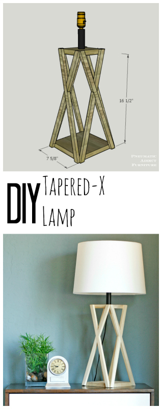 DIY X trestle table lamp