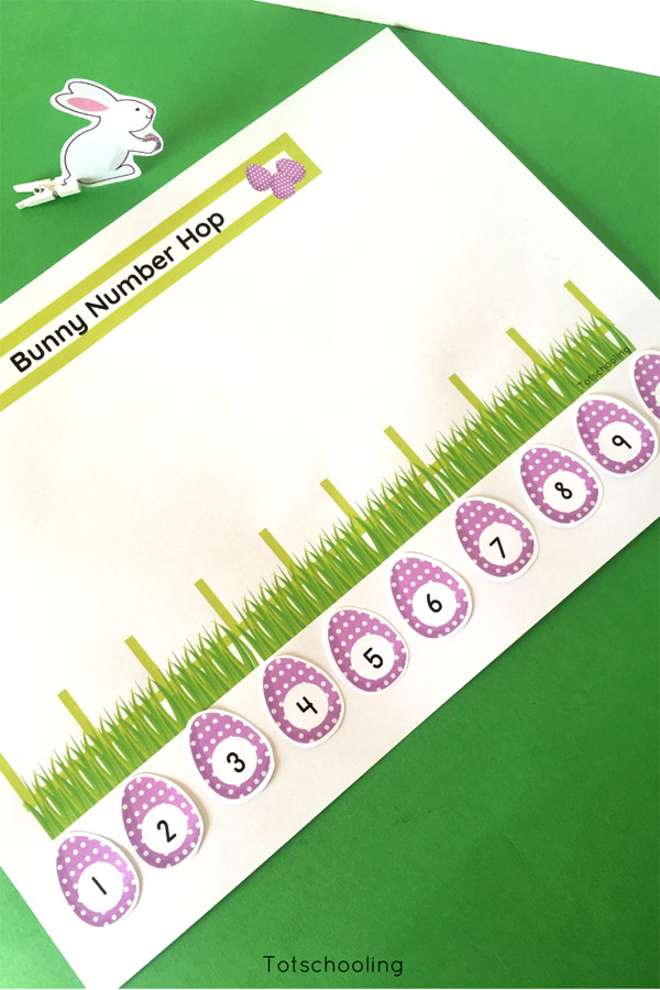 Easter Bunny Number Hop Totschooling Toddler, Preschool