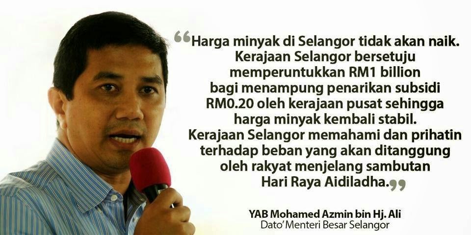 BERITA BAIK!!! Menteri Besar Baru Selangor Kekalkan Harga ...