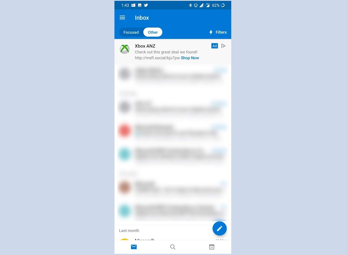 Microsoft tests banner ads in Outlook Mobile