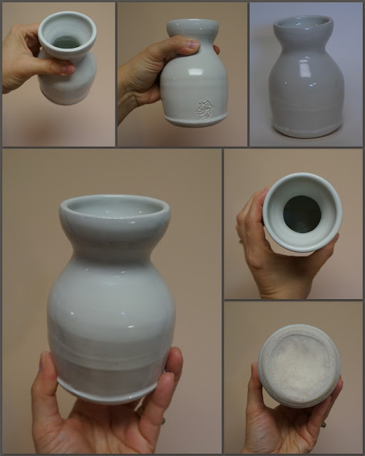 Wheel thrown ceramic sake container by Lily L.