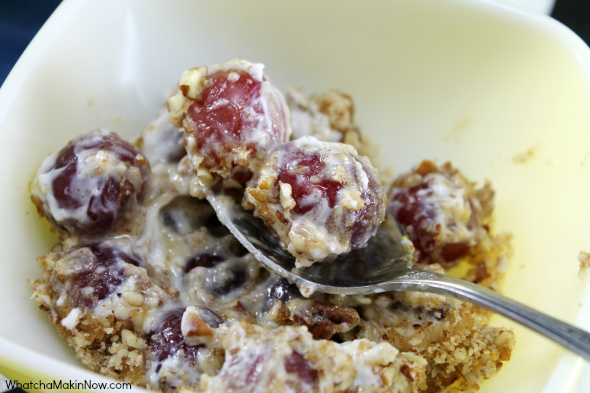 Brown Sugar and Pecan Grape Salad - so easy to make and crosses the line of side dish and dessert! 