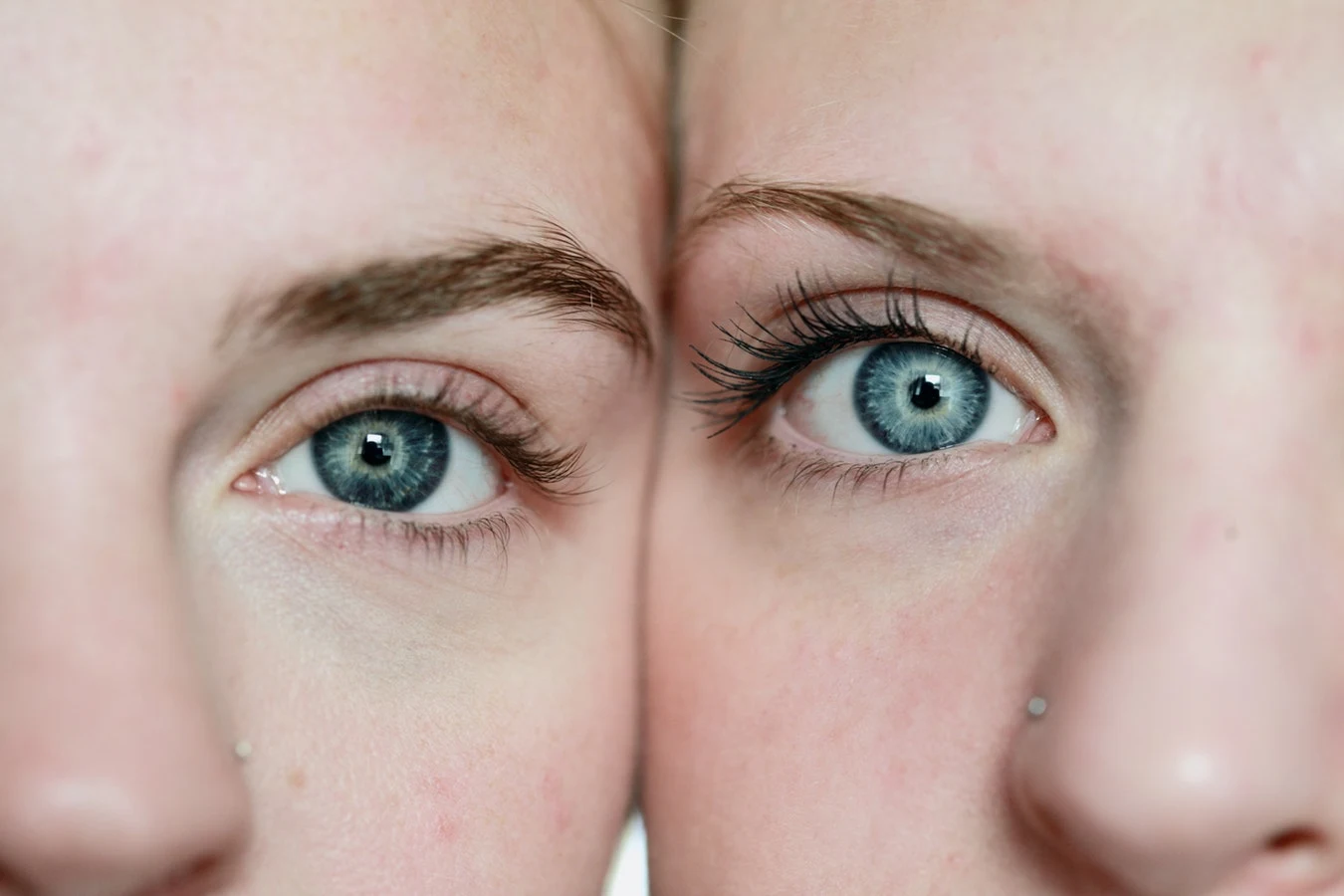 two girls with blue eyes
