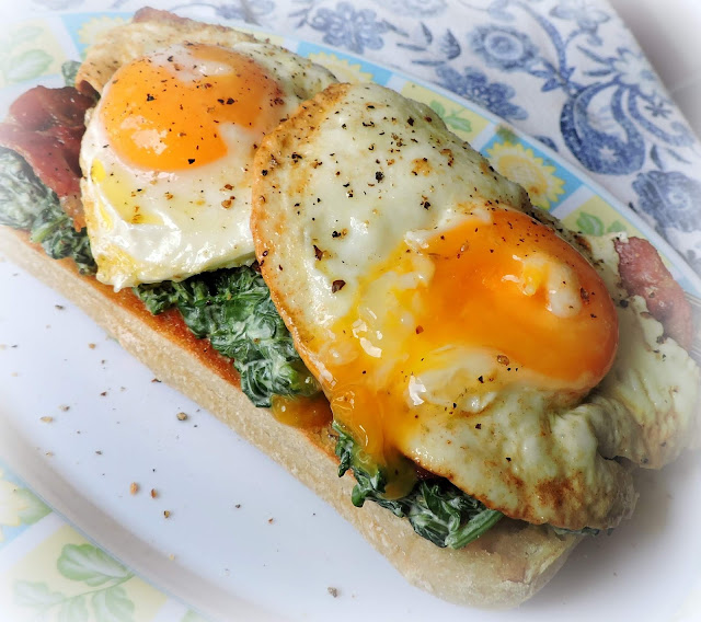 Bacon, Egg & Creamed Spinach on Toast