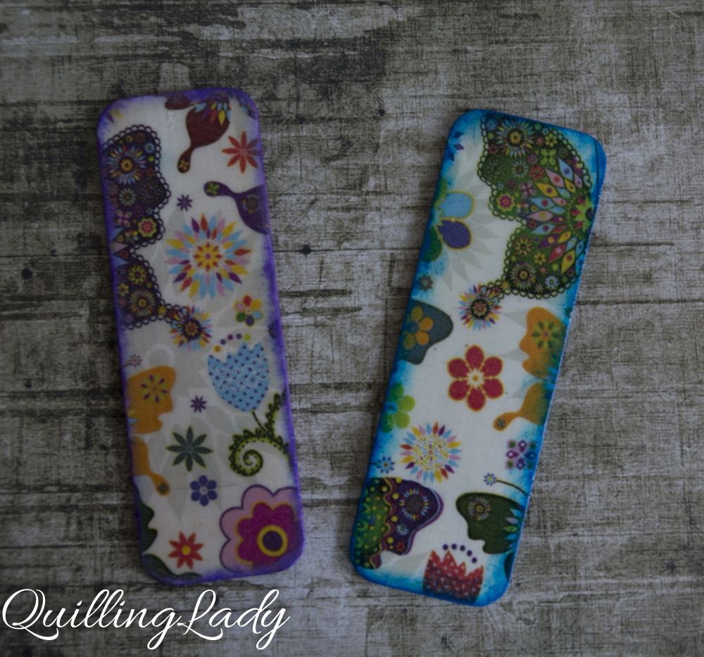 Quilling Lady Decoupage bookmarks butterflies and a peacock