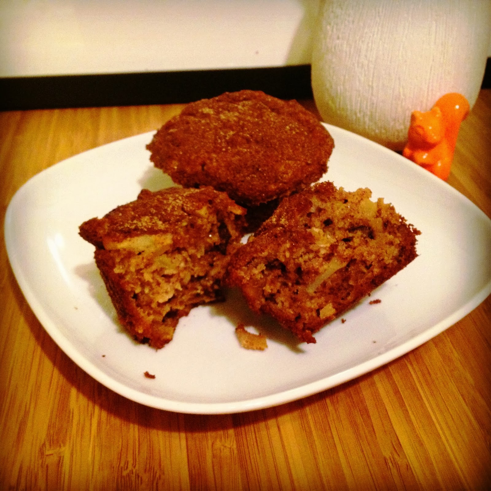 Toaster Oven Cinnamon Apple and Walnut Muffins with Almond Flour and Maple Syrup