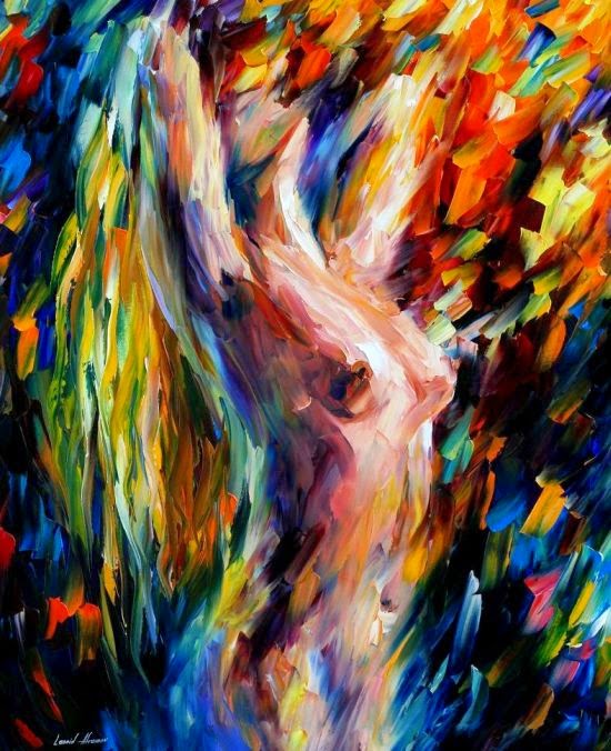 Leonid Afremov pinturas a óleo impressionista sensual mulheres