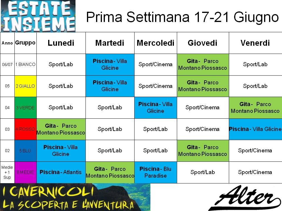 E...state Insieme Programma Prima Settimana E...state Insieme Programma Prima Settimana