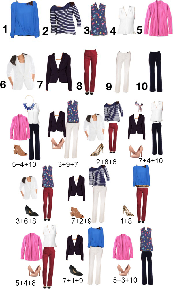 10 pieces 10 outfits summer work capsule