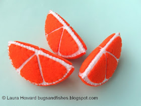 Bugs and Fishes by Lupin: Sew Some Felt Fruit! Apple and Orange
