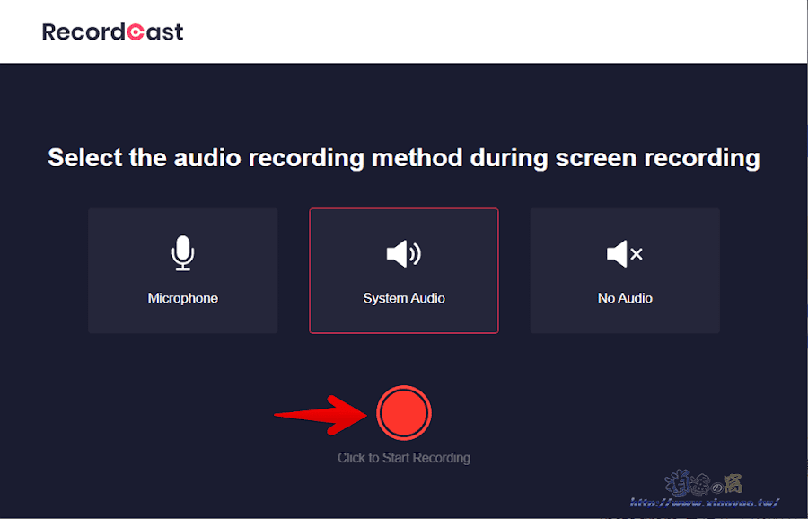 RecordCast 線上螢幕錄影工具