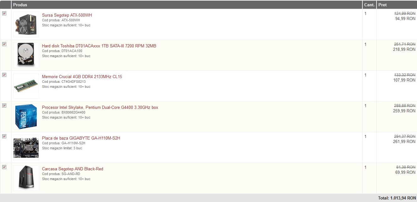 Cel mai bun sistem pc office in 1000 de lei sisteme PC gaming, office, editare