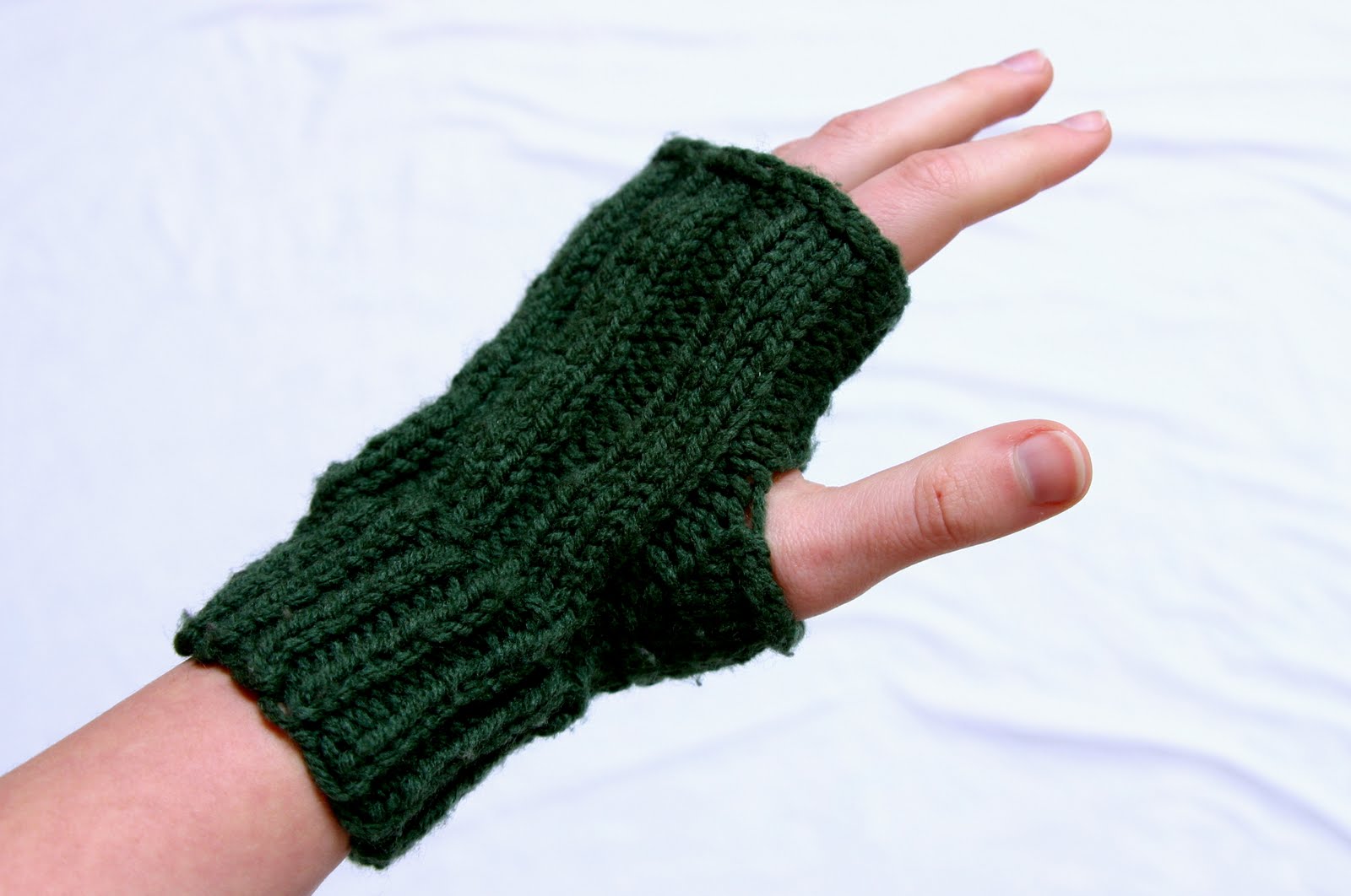 TwoNeedle Fingerless Gloves Free Knitting Pattern The Fuzzy Square
