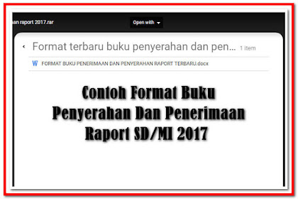 Contoh Format Buku Penyerahan Dan Penerimaan Raport Sd/Mi 2017