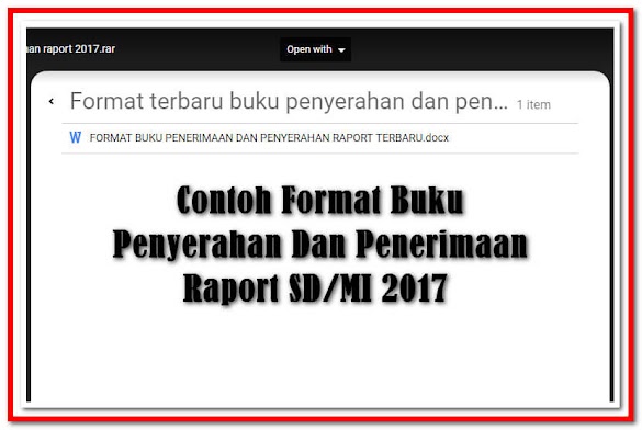 Contoh Format Buku Penyerahan Dan Penerimaan Raport Sd/Mi 2017