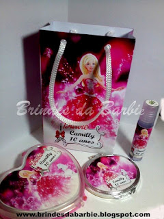 kit maquiagem barbie, barbie moda e magia, brinde barbie moda e magia, lembrancinha barbie moda e magia, tema barbie moda e magia    