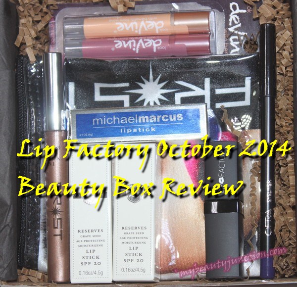 Lip Factory Box October 2014 review, unboxing
