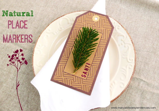 Natural place markers for DIY wedding or Christmas table
