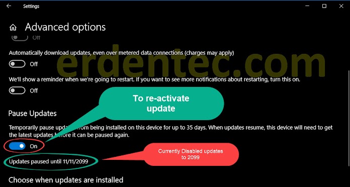 Pausing Windows 10 Updates Indefinitely