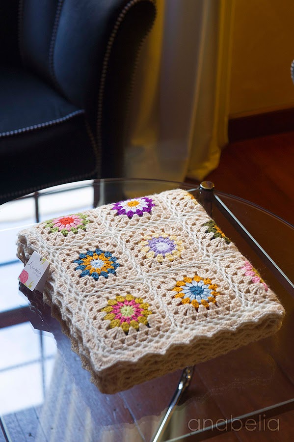 Sofa-sized crochet square blanket by Anabelia Craft Design