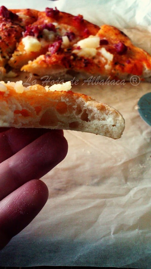 Pizza,patatas, longaniza, salchicha, masa pizza